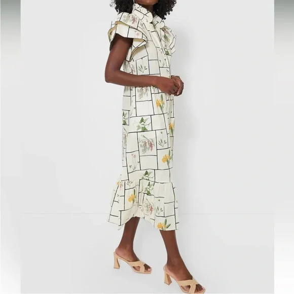 Tuckernuck Black and Cream A-Line Midi Dress - Picture 3 of 5